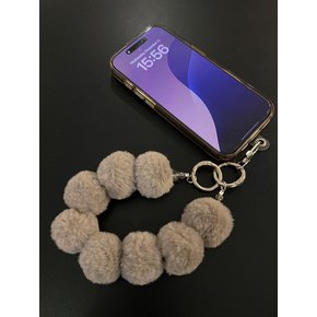 FLUFFY BALL HANDLE STRAP