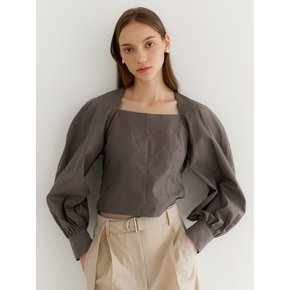 Voluminous sleeve blouse_Charcoal