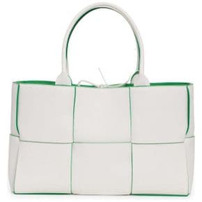 우먼 Bottega Veneta 스몰 아르코 인트레치아토 레더 토트백 White Parakeet Sil 7845855