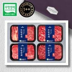 [1/13일 순차출고][산지직송] 무항생제한우 1++(7,8)등급 스페셜세트 1.2kg(꽃등심/불고기/국거리/산적 각300g)신세계 보냉가방_우블리