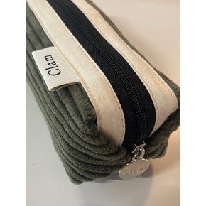 round pencilcase _ Corduroy khaki