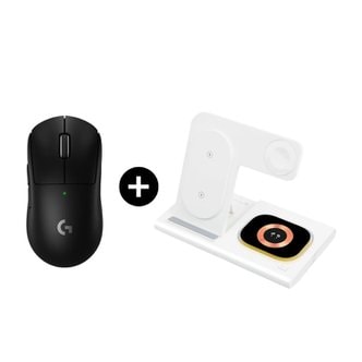 Logitech 로지텍G G PRO X Superlight 2 +스카이울프 4-in-1 올인원 충전독_아이폰용 (화이트)