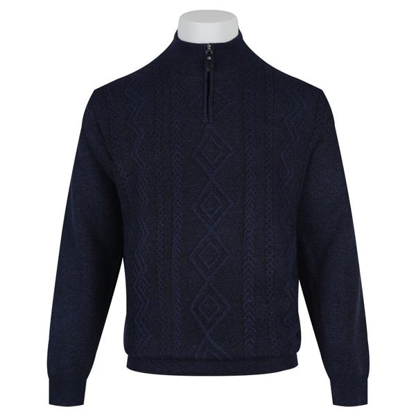 남자 소프트 기모 꽈배기 반목 니트 DD-KN-628-2-네이비