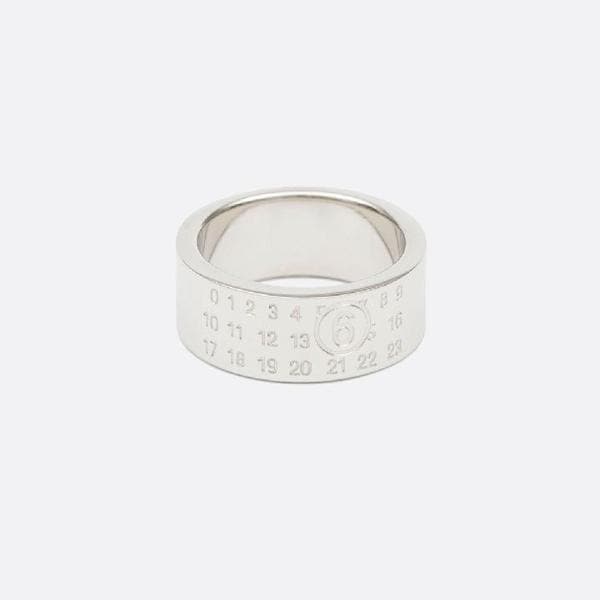 확대된 대표 26SS MM6 마르지엘라 뉴메릭 시그니처 반지 실버 SM6UQ0057 P6469 951