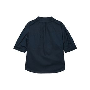 [24SS] 네이비 자수장식 면 5부소매셔츠 HSSH4B502N1