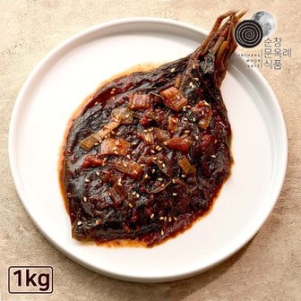  국내산 순창문옥례식품 양념깻잎장아찌 1kg 밀폐용기