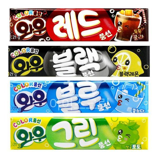 와우 풍선껌 4종세트 (래드+블랙+블루+그린) (S11285374) - SSG.COM