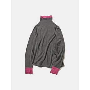 Mellow Contrast Turtleneck T98 Charcoal Rose