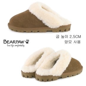 베어파우(BEARPAW) 여성 MARY 소가죽 양모 겨울 슬리퍼 히코리(K814002)