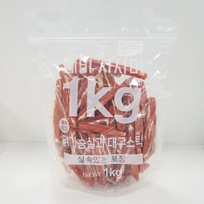 테비 사사미 실속포장 1kg 닭가슴살과 대구스틱 (WDCBE26)