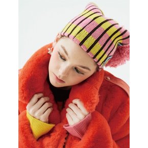 By Tilda Logo Stripe Pom Beanie