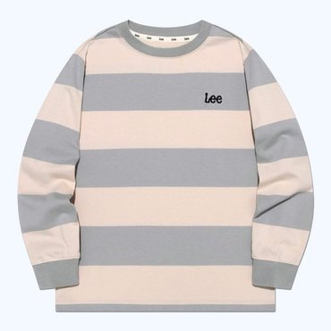 Lee Kids 선염 스트라이프 로고 자수 레귤러핏 티셔츠 그레이  LK2403LT40 GR