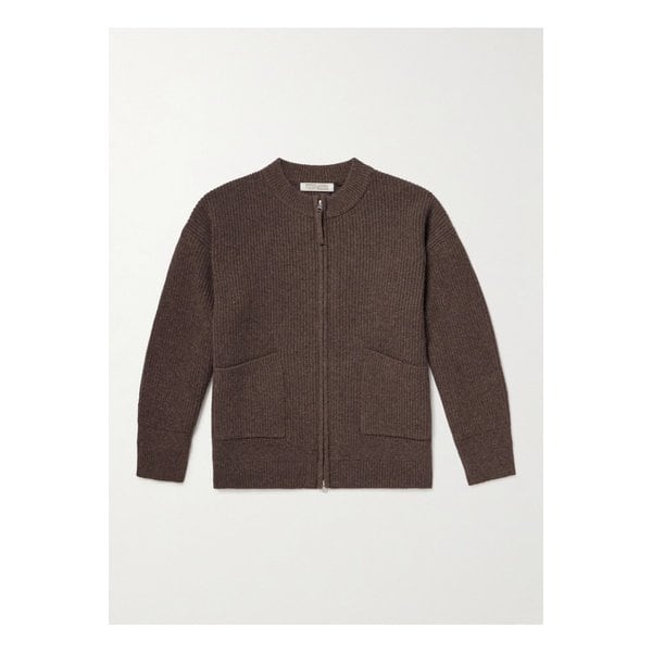 프리즘웍스 덱 골지 울 혼방 집업 가디건 브라운 46376663162897615