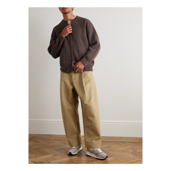 프리즘웍스 덱 골지 울 혼방 집업 가디건 브라운 46376663162897615