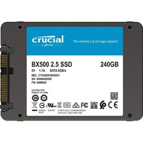 Crucial 크루셜 SSD 240GB BX500 SATA3 내장 2.5인치 7mm CT240BX500SSD1[3년 보증] []