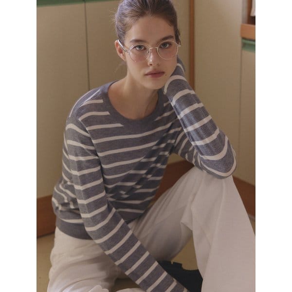 베이직 스트라이프 니트 풀오버 (TJUCX9901)