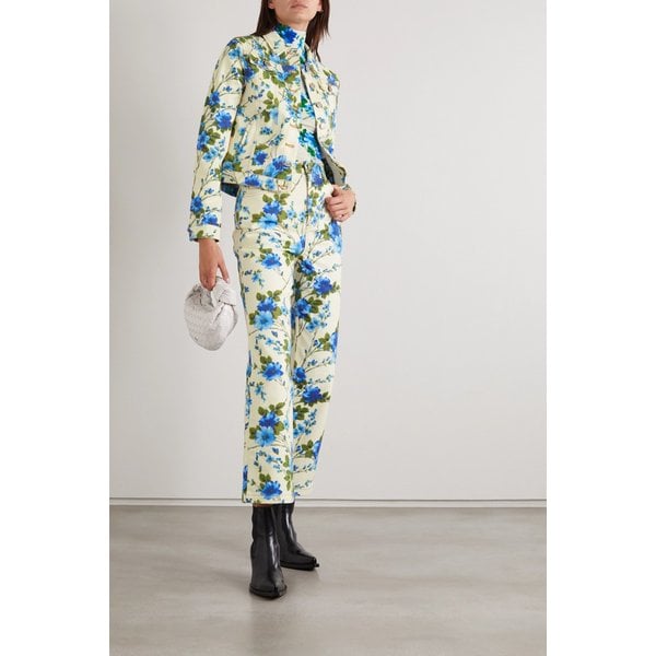 리차드퀸 Floral-print High-rise Straight-leg Jeans 화이트 20346390236163620