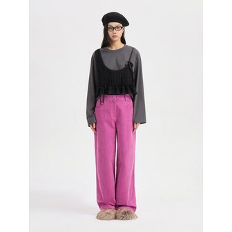 럭키슈에뜨 Bustier Long Sleeve T-shirt (dark grey) LFTAW25495GYD