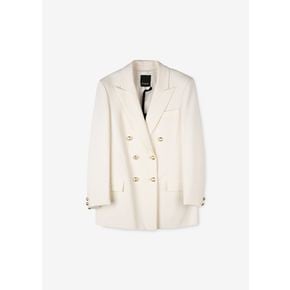 [신세계아울렛]핀코 여성 더블 브레스트 화이트 자켓 1G158S1739Z00 WHITE