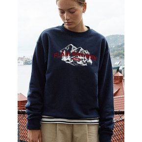 RAILWAY OVER FIT SWEAT SHIRT (NAVY)