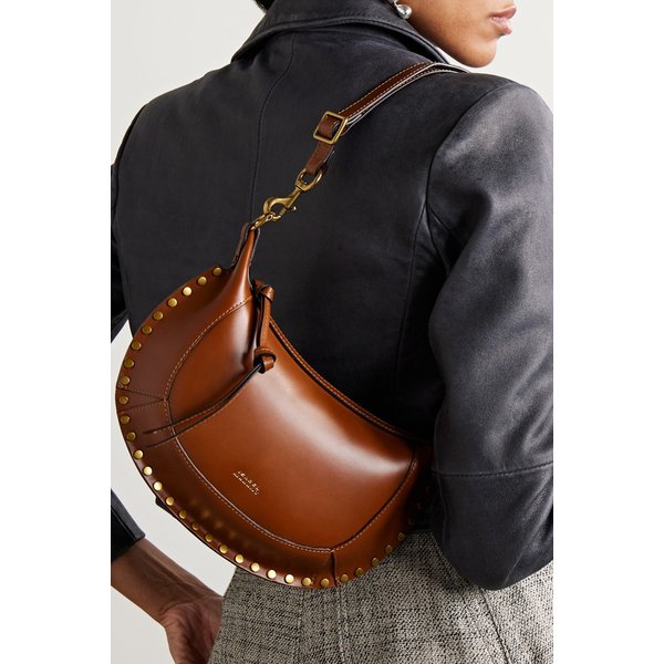 오스칸 문 스터드 가죽 숄더 백 탠 브라운 1647597313509246