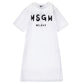 국내배송 26SS MSGM 키즈 로고 코튼 반팔 원피스 S6MSJGDR068 001-K