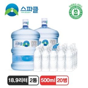 [스파클 빈통 회수] 스파클 생수 말통 (대용량 18.9L) 2통+500ml 20병..[24947308]