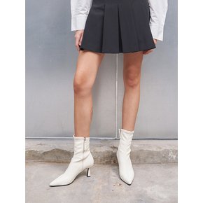 Magot Stretch Lamb Skin Ankle Boots Ivory