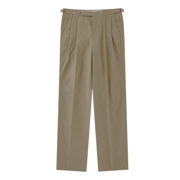 Essential Gaberdine cotton 2Pleats relaxed chino (Khaki)