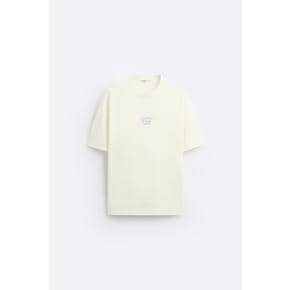 자수 텍스트 티셔츠 1165/304 OYSTER-WHITE