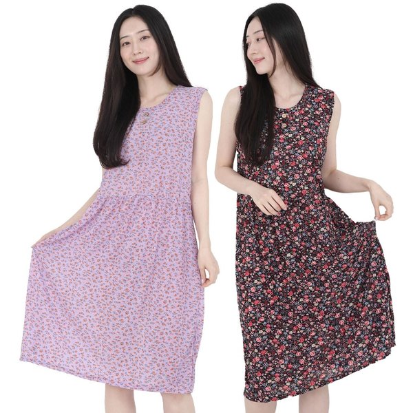 까실이 시원한 나시 원피스 홈웨어 이지웨어 잠옷 여름 플라워