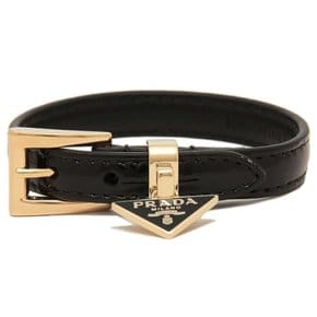 1IB351 069 F0002 SAFFIANO LEATHER BRACELET NERO L [] [프라다] 팔찌 팔찌 삼각형 로고 블랙