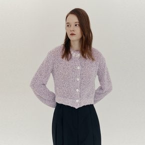 Boucle Cropped Cardigan_L/VIOLET