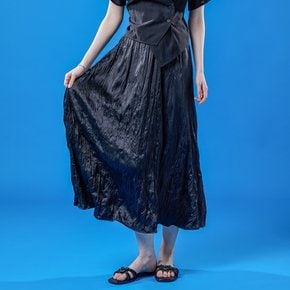 쉬폰 쿨링 마몽 주름 플레어 롱스커트 [BLACK] 롱치마 ver.