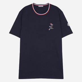 [시흥점] [몽클레어]6S 8C00012 89AYY 742 몬덕 로고 패치 반팔 티셔츠 네이비