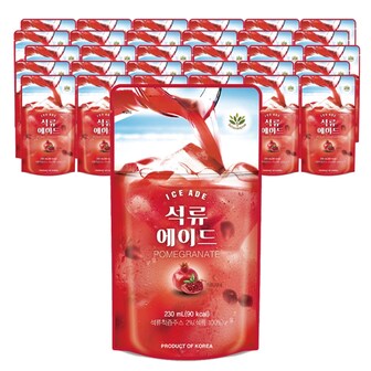  편의점 파우치 에이드 시원한 간편 음료 석류에이드 음류 230ml 30개