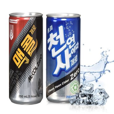 일화 맥콜 제로 250ml X30캔 + 천연사이다 제로 250ml X30캔 (총 60캔) 제로 탄산음료