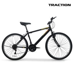 트랙션 26 MTB 로드 시마노21단 성인 중학생 자전거 블랙, 66cm 26인치