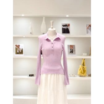 듀엘 [여주점] 여성 하프 버튼 니트 풀오버 (D252KSK038)