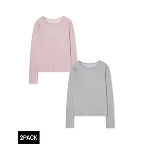 [2PACK] 바켄 데일리 레이어드 무지 긴팔 티셔츠 2종 패키지
