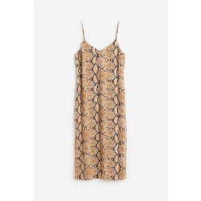 Crape - 베이지색/뱀 패턴으로 만든 HM 슬립 드레스