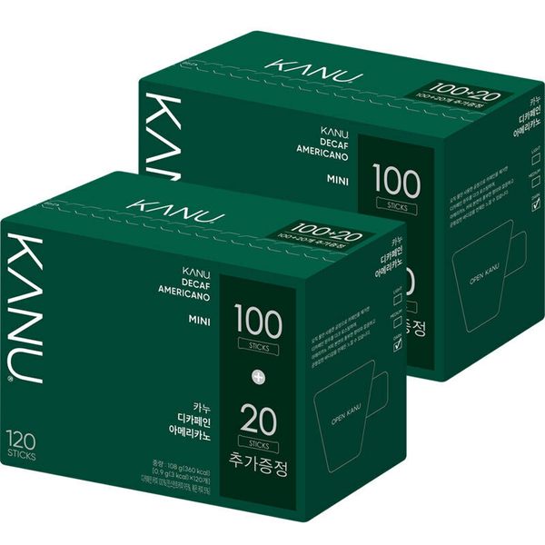(G)동서 맥심 카누 디카페인미니 100T + 20T X 2개