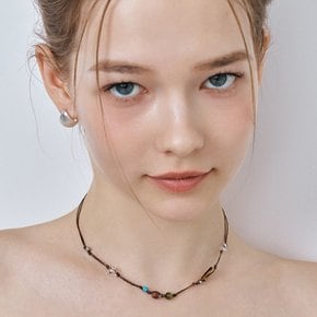 [소녀시대 효연, 아이들 소연, 청하, 백진경 착용] bohemian mixed stone string necklace