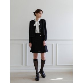 (set-up)Black Tweed over-fit Jacket + Skirts