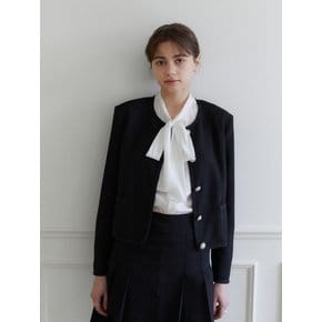 (set-up)Black Tweed over-fit Jacket + Skirts