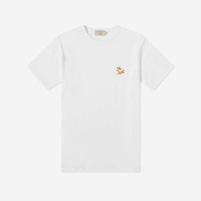 메종 키츠네 칠랙스 폭스 패치 클래식 티셔츠 화이트 Maison Kitsune Chillax Fox Patch Classic