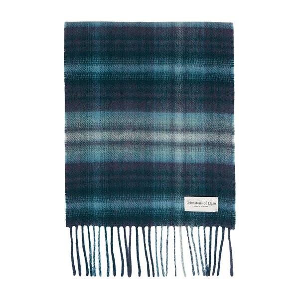 [부산점] 존스톤스 오브 엘긴 소프트 블러 체크 캐시미어 머플러 RU7632 BLUE (남여공용)