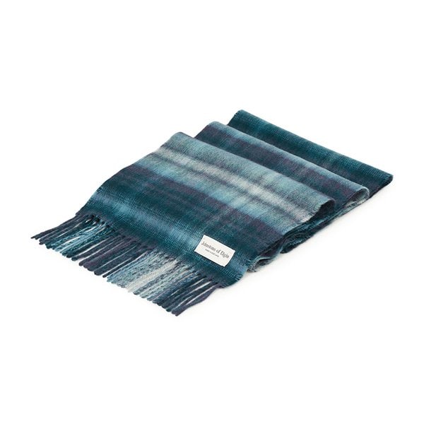[부산점] 존스톤스 오브 엘긴 소프트 블러 체크 캐시미어 머플러 RU7632 BLUE (남여공용)