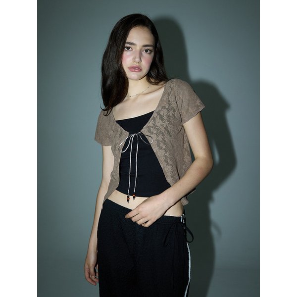 [리퍼브] BOHEMIAN STRING LACE CARDIGAN - MOCHA