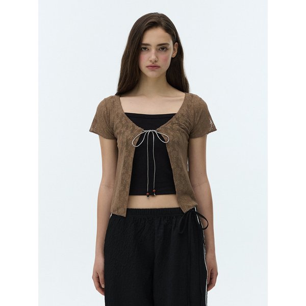 [리퍼브] BOHEMIAN STRING LACE CARDIGAN - MOCHA